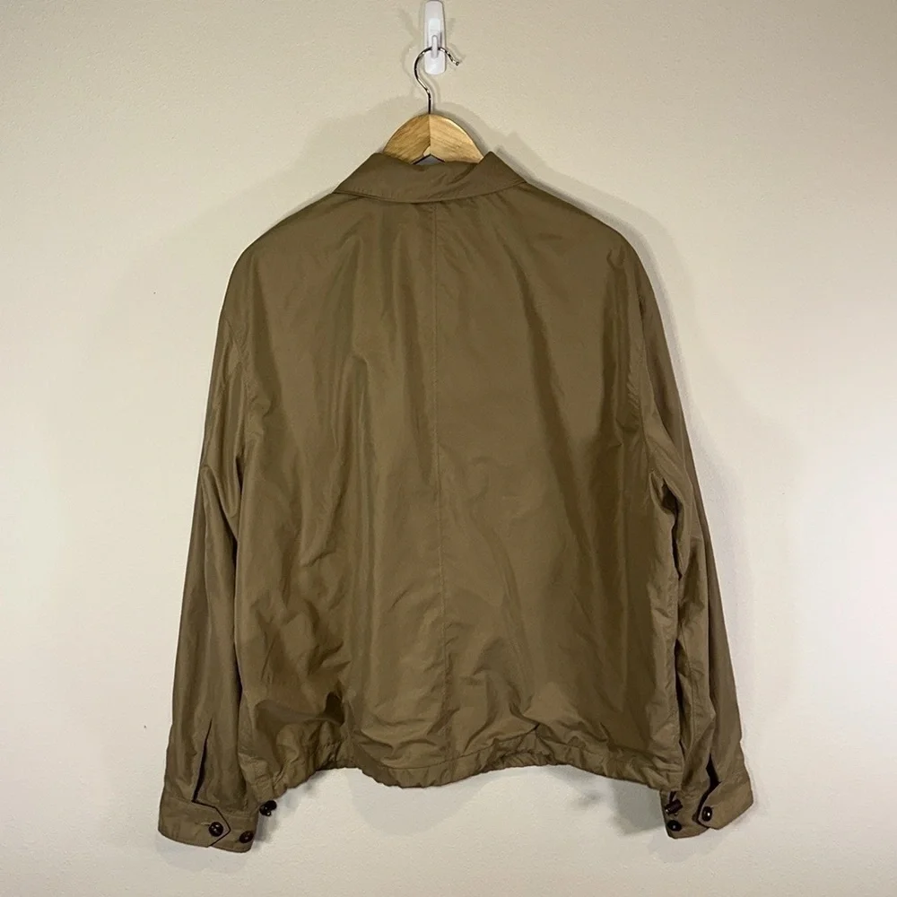 Vintage Men Khaki Polo Ralph Lauren Plaid Lined Bomber Jacket XL Designer Casual